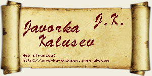 Javorka Kalušev vizit kartica